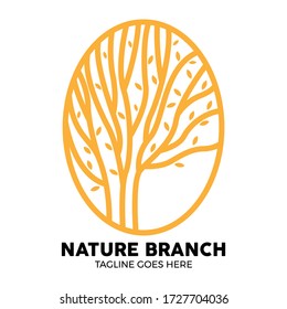 simple and unique nature branch logo vector illustration