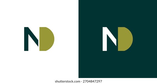 Simple and unique ND letter logo design