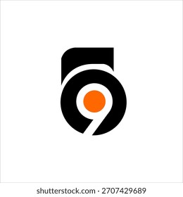 Diseño de logotipo de número 59 simple y único.