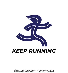 simple and unique people running logo