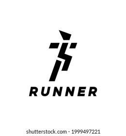 simple and unique people running logo