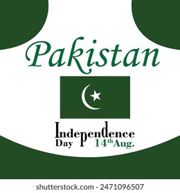 Simple, unique, and professional indepence day of Pakistan card