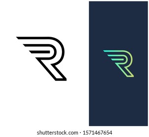Simple and unique R logo font 