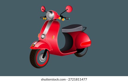 a simple, unique red scooter