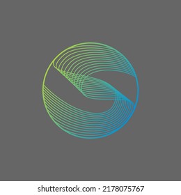 Simple and unique reflection lines attractive sound audio wave circle letter S font image graphic icon logo design abstract concept vector stock. Can be used as symbol related to abstract or initial