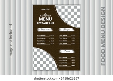 Simple and unique restaurant food menu design template