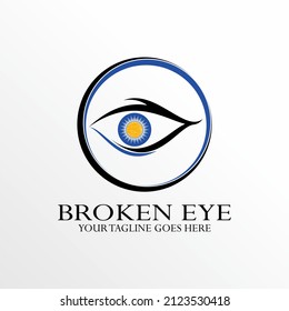 Logo, diseño, vector, imagen de forma de la retina o ojo roto. Puede utilizarse como símbolo relacionado con la salud o la enfermedad ocular