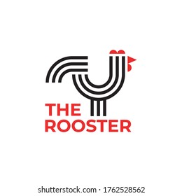 SIMPLE AND UNIQUE ROOSTER LOGO VECTOR ILLUSTRATION