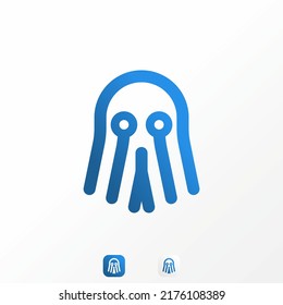 Simple and unique scary ghost in line with tech or network sign image graphic icon logo design abstract concept vector stock. Can be used as symbol related to computer or hacker