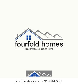Simple and unique shape line four roof house homes image graphic icon logo design abstract concept vector stock. Can be used as symbol related to property or living
