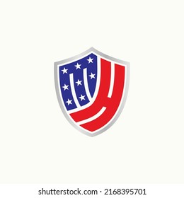Simple but unique shield or guard emblem with letter or word MH font inside image graphic icon logo design abstract concept vector stock. Can be used as symbol related to sport or monogram