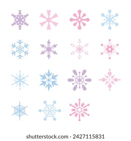 Conjunto de diseño simple y único de copos de nieve