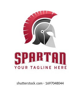 Simple and unique spartan or Gladiator helmet with hair image graphic icon logo design abstract concept vector stock. Can be used as a symbol related to warrior or sport