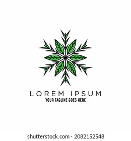 Simple and unique stem and leaves in line art image graphic icon logo design abstract concept vector stock. Can be used as a symbol related to art or nature