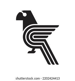 rayas simples y únicas del vector del logotipo del loro