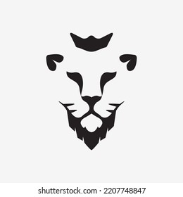 logotipo simple, único, fuerte de león o personaje Leo. signo de inspiración de ilustración de icono vectorial