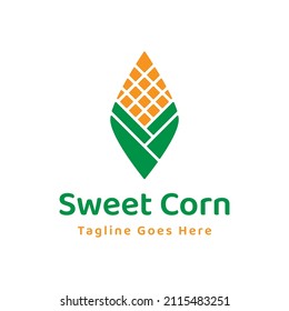 simple and unique sweet corn vector logo design