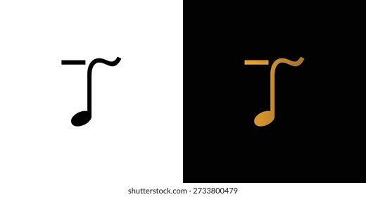 simple and unique T initials music logo design