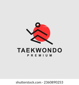 
Simple and unique taekwondo line art logo design