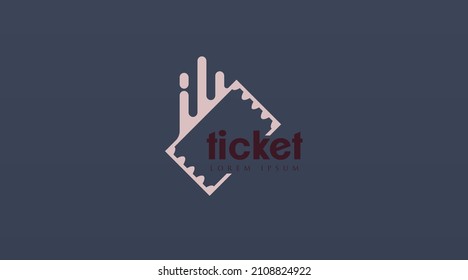 Simple and Unique Ticket Logo Design Concept with Dual Meanings Logo 