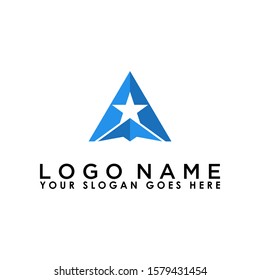Diseño de formas vectoriales o triangulares y símbolo de estrella que pueden utilizarse como logotipo