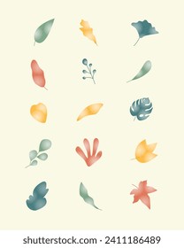 Simple and Unique Tropical Leaf Illustration Design Set