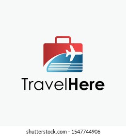 Simple and unique trunk and aircraft in flight Image graphic icon logo design abstract concept vector stock. Can be used as symbol related to travel or vacation.