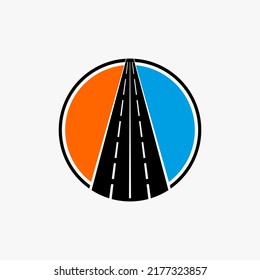 Simple and unique two ways or double road on block rectangle image graphic icon logo design abstract concept vector stock. Can be used as symbol related to transportation or sport