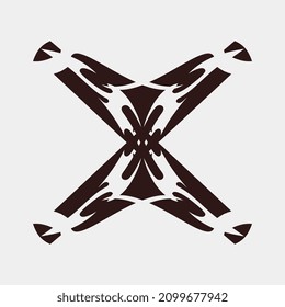 simple and unique vector image illustration in the form of x which is good for tattoos or room decorations