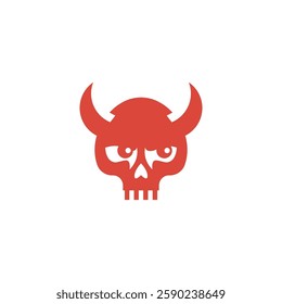 simple and unique vector logo of sceptic demonic skull head