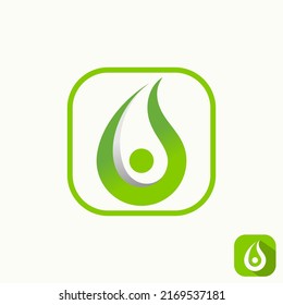 Simple and unique water drop with happy body or human image graphic icon logo design abstract concept vector stock. Can be used as symbol related to community or fresh