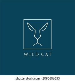 
Simple and unique wild cat line art logo design