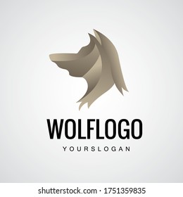 Simple Unique Wolf Dog Icon Symbol Logo For Business Industry Vector Isolated