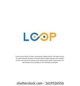 Simple and unique word mark loop idea logo design template vector illustration