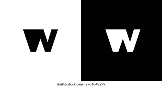 Diseño de logotipo de carta WV simple y único