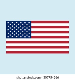 Simple United States Of America flag isolated vector in official colors and proportioned correctly, USA