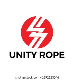 simple unity rope logo vector