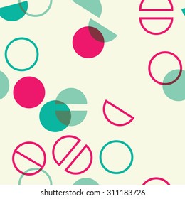 simple universal colorful geometric seamless pattern with circle lap and split times