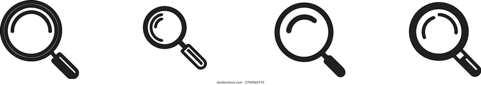 Simple and universal UI icon pack featuring clean outline designs of search, elements. High-fidelity vector style optimized . Includes multiple stroke variations for flexible integration.