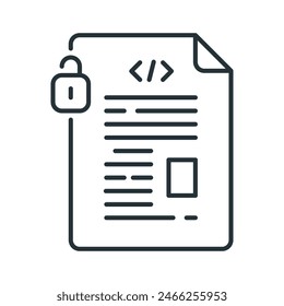 Icono de protección de archivos de desbloqueo simple en fondo aislado