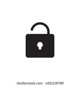Simple unlock flat icon design vector