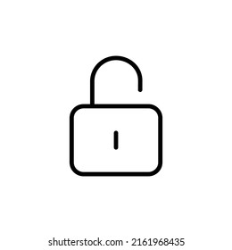 simple unlock icon, line art