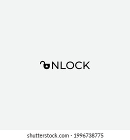 Simple Unlock And Lock Logo Letter U