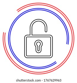 Simple Unlock. Thin line pictogram - outline editable stroke