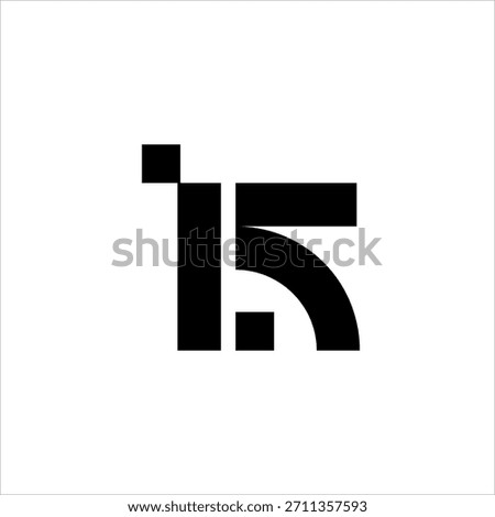 Simple and unusual number 15 logo design.