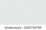 Simple upholstery quilted background. White leather texture sofa backdrop. Vector illustration
