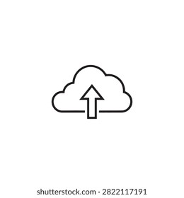 Simple upload cloud icon with upward arrow inside design