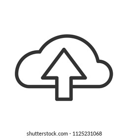 simple upload icon with line style use for ui ux button interface web application, startup, website, editable stroke