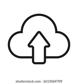 Simple upload vector in line style. Minimalist and modern illustration design.