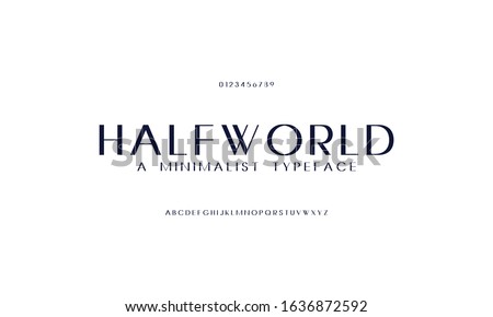 Simple uppercase typography font set. Alphabet typeface design vector.